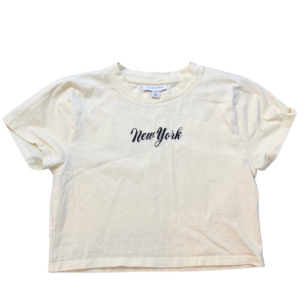 Yellow W SM TopShop New York Crop Top